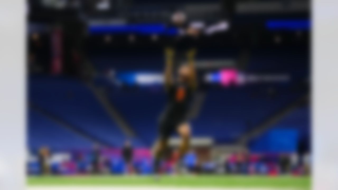 Missouri wide receiver Kevin Coleman Jr. (15) participates in a drill during the 2026 NFL Scouting Combine on Saturday, February 28, 2026 in Indianapolis, Indiana.