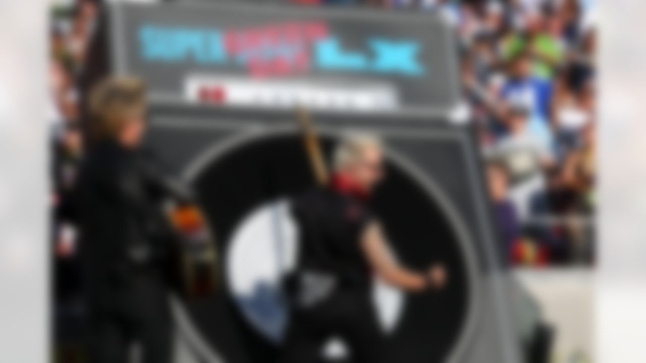 Members of Green Day perform prior to the NFL Super Bowl LX football game between the Seattle Seahawks and the New England Patriots on Sunday, February 8, 2026 in Santa Clara, Calif.