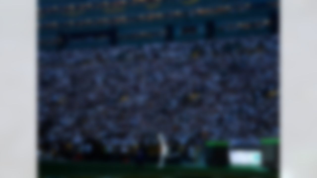 Green Bay Packers quarterback Jordan Love is introduced before the start of an NFL football game against the Washington Commanders on Thursday, Sept. 11, 2025, in Green Bay, Wisconsin.