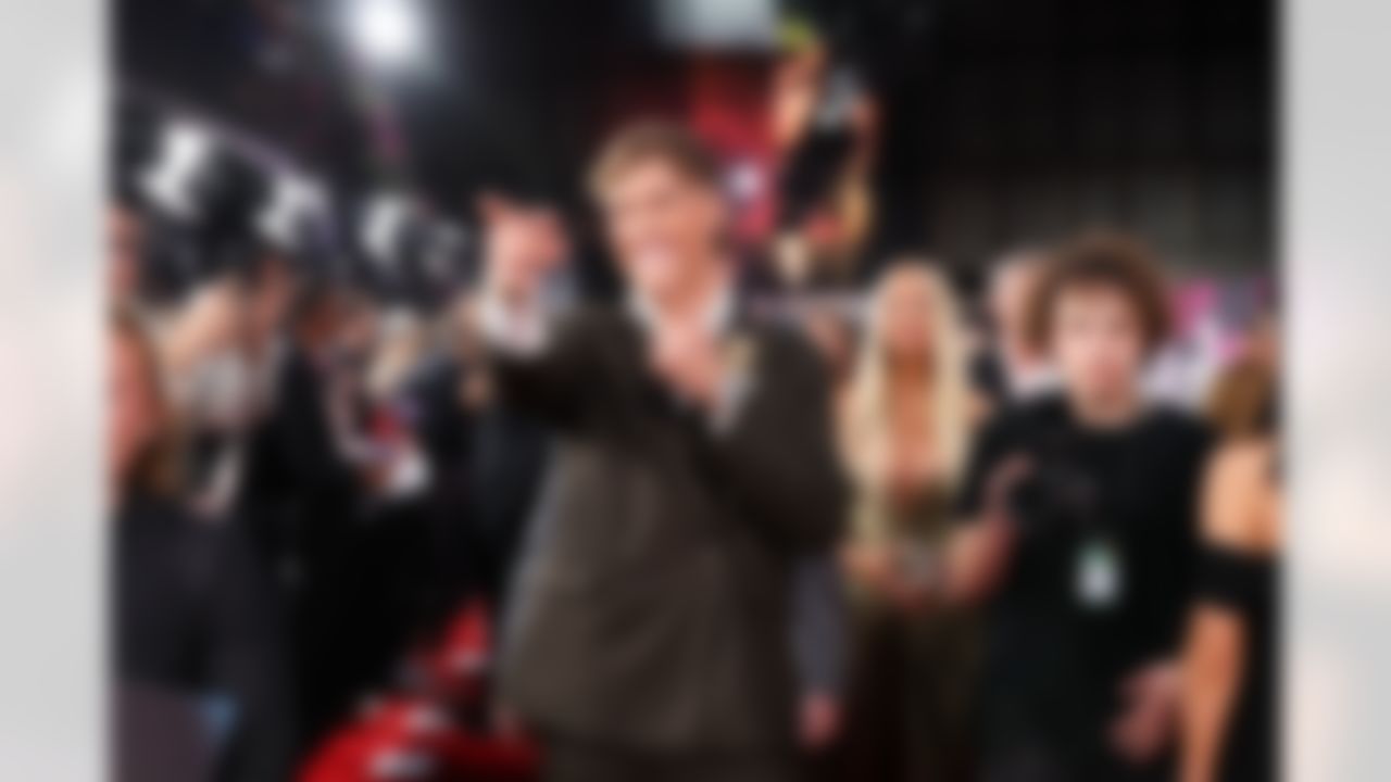 New York Giants quarterback Jaxson Dart (6) walks on the red carpet prior to the NFL Honors awards show on Thursday, February 5, 2026 in San Francisco, California.