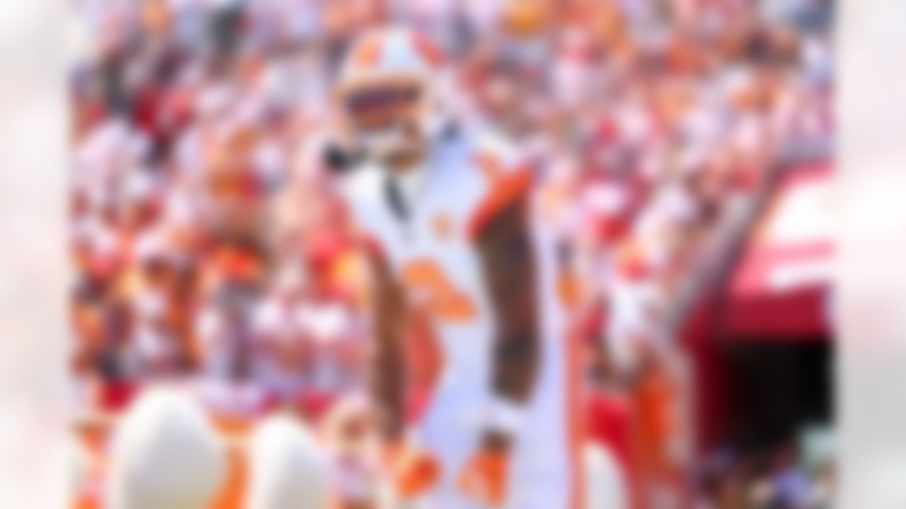 Tampa Bay Buccaneers wide receiver Emeka Egbuka (2) takes the field before an NFL football game against the New York Jets on Sunday, Sept. 21, 2025 in Tampa, Florida.