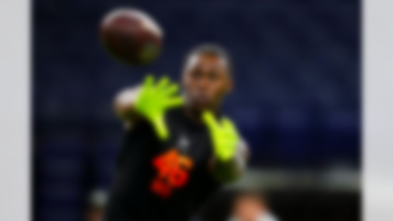 Georgia wide receiver Colbie Young (46) participates in a drill during the 2026 NFL Scouting Combine on Saturday, February 28, 2026 in Indianapolis, Indiana.