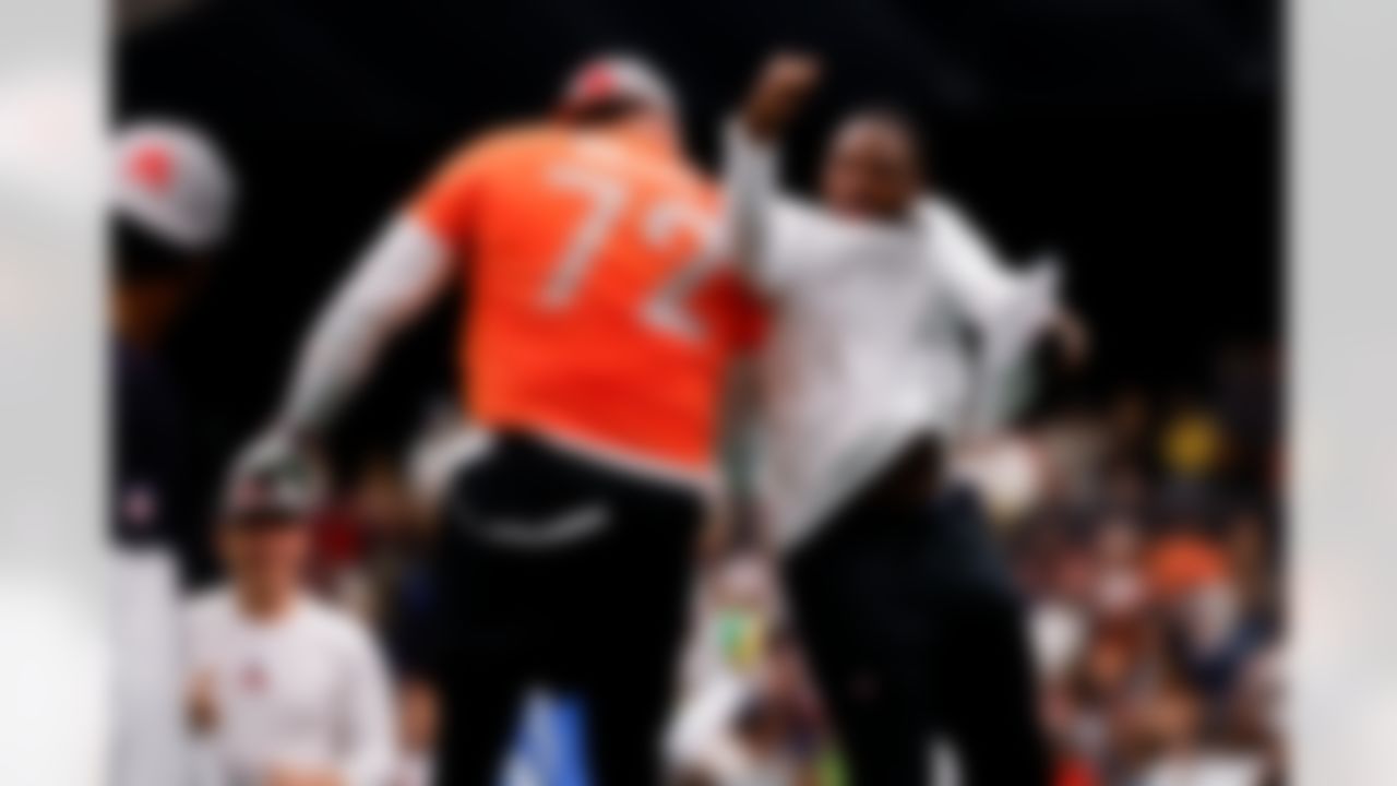 Denver Broncos offensive tackle Garett Bolles (72) celebrates after a play during the 2026 Pro Bowl Game on Tuesday, February 3, 2026 in San Francisco, California.