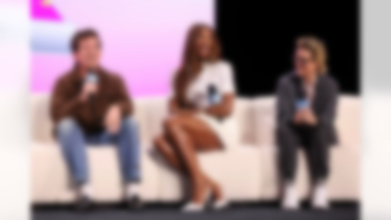 Charlie Puth, Coco Jones and Brandi Carlile answer questions at the Apple Music Halftime Show press conference ahead of the Super Bowl 60 football game on Thursday, February 5, 2026 in San Francisco.