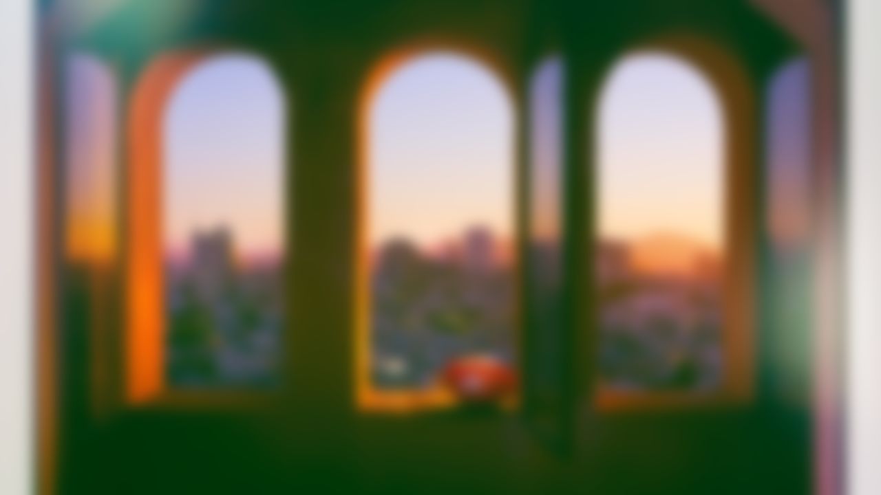 General view of the San Francisco skyline at sunset taken from the windows at Coit Tower. Photo permit assistance courtesy San Francisco Recreation and Parks Department.