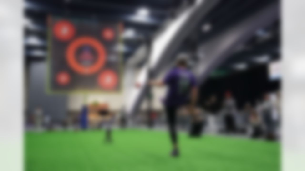 Baltimore Ravens punter Jordan Stout (11) paticipates during the 2026 Pro Bowl Skills Challenge on Monday, February 2, 2026 in San Francisco.