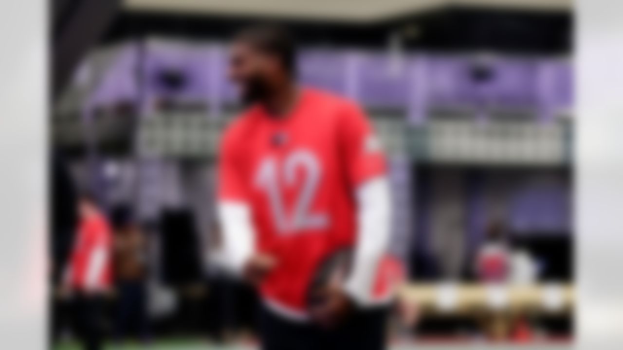 Cleveland Browns quarterback Shedeur Sanders (12) is seen during a Pro Bowl team practice on Sunday, February 1, 2026 in San Francisco.