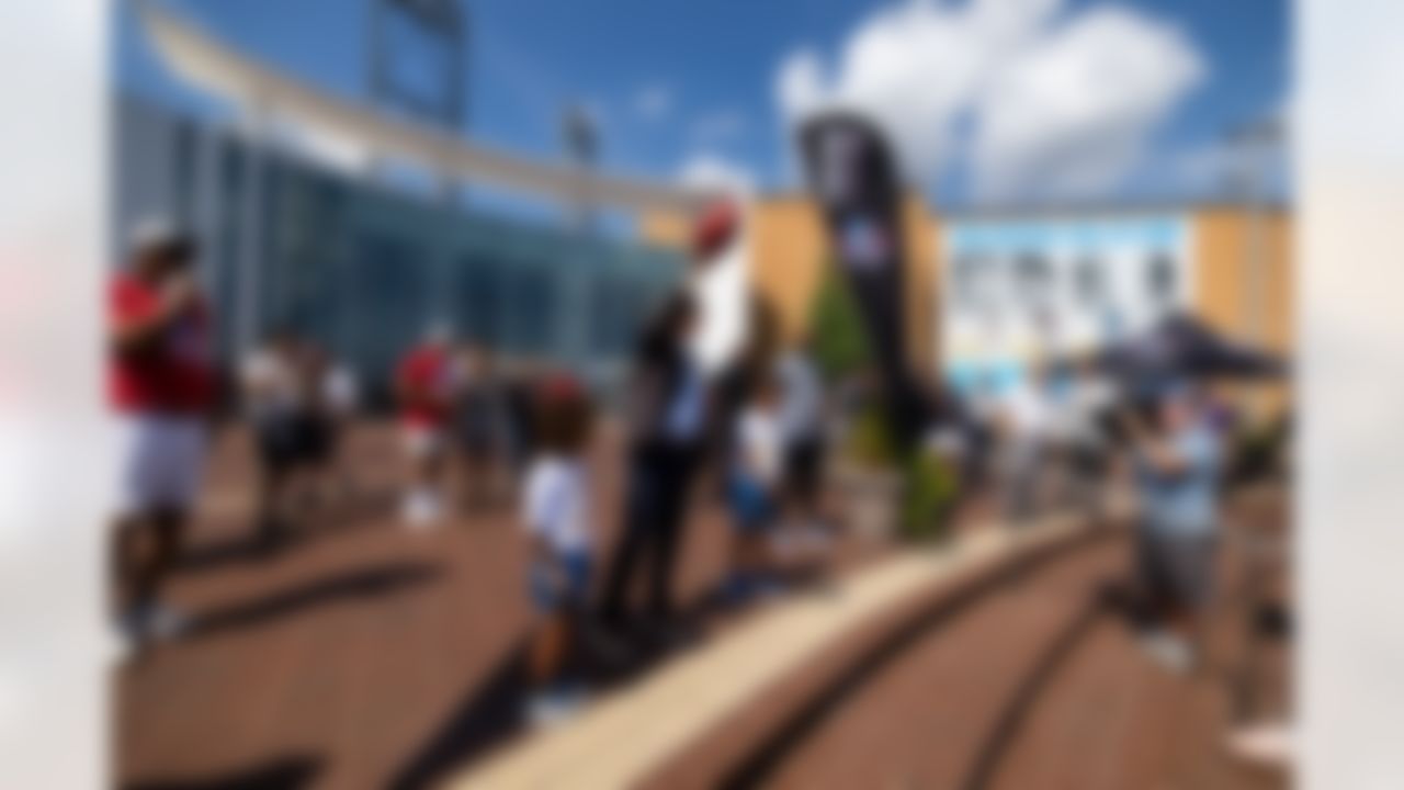 The football arrives at the Pro Football Hall of Fame during the Play Football First Play on Wednesday, July 30, 2025 in Canton.