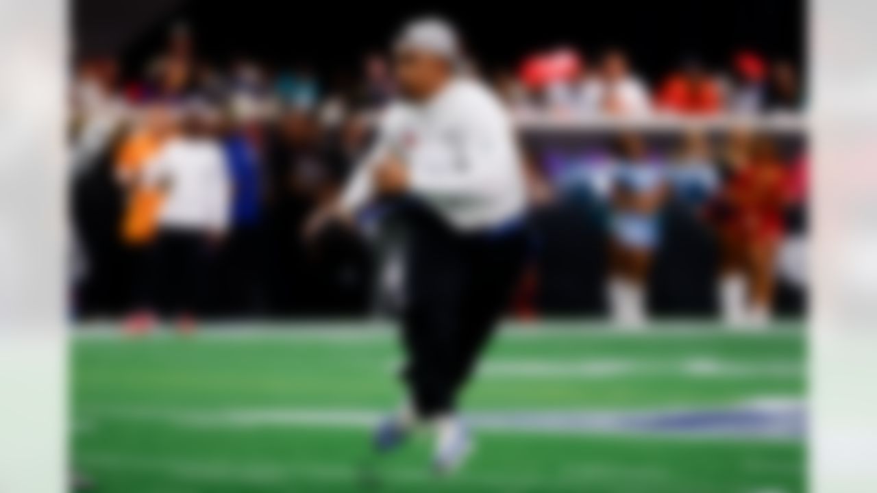 Philadelphia Eagles quarterback Jalen Hurts (1) scrambles in the pocket during the 2026 Pro Bowl Game on Tuesday, February 3, 2026 in San Francisco, California.