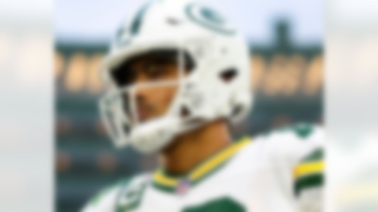 Green Bay Packers quarterback Jordan Love (10) looks on during warmups prior to an NFL football game against the Washington Commanders on Thursday, Sept. 11, 2025 in Green Bay, Wisconsin.