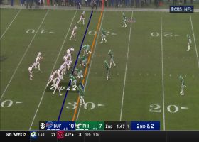 Allen's perfectly placed pass finds Gabe Davis on the sideline