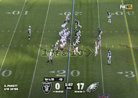 Brock Bowers deploys his truck stick effectively for chain-moving pickup