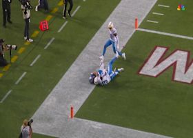 Tony Jefferson stretches out for Kyle Allen INT