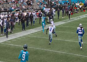 Tommy Tremble's ambitious hurdle caps off TE's 16-yard pickup vs. Cowboys