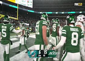 Breece Hall nets two-point conversion run vs. Dolphins