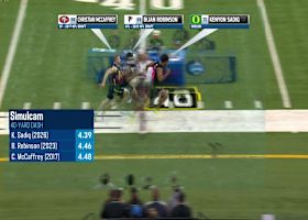 Simulcam: Kenyon Sadiq leaves Bijan Robinson and Christian McCaffrey in the dust in 40-yard dash comparison
