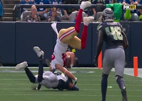 Purdy's 25-yard loft ends with Kyle Juszczyk's front-flip inside the red zone