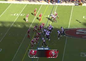 Baker Mayfield deploys his truck stick to pick up first down on the ground