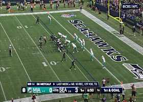 Zach Charbonnet hits paydirt on the Seahawks second drive vs. Dolphins