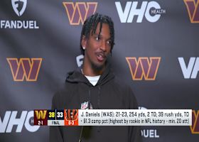 Jayden Daniels talks to press after big 'MNF' win vs. Bengals