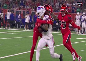 Calen Bullock pops the ball loose from Shakir for Texans fumble recovery