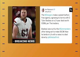 Rapoport: Chargers agree to terms with C Tyler Biadasz to three-year, $30M deal | 'GMFB'