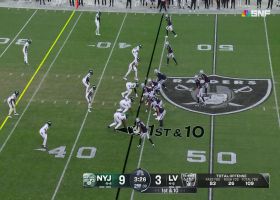 Aidan O'Connell has all day to find Adams for 18-yard connection