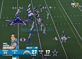 Herbert's third-down completion to Johnston nets 25 yards