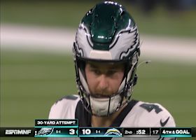 Jake Elliott's 30-yard FG trims Chargers' lead to 10-6 vs. Eagles on 'MNF'