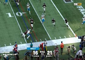 Kaden Elliss slings Bryce Young to the ground to force a turnover on downs