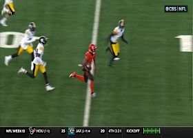 Burrow's 49-yard completion to Chase occurs with QB in collapsing pocket