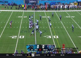Brian Burns explodes past right tackle for sack of Levis