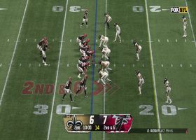 Desmond Ridder gets hyped up after 12-yard scramble into red zone