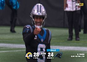 Young connects on clutch 43-yard TD pass to Tetairoa McMillan and retakes lead again vs. Rams 30-28