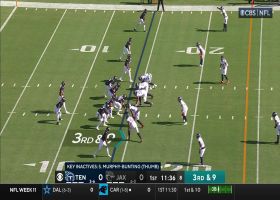 Calvin Ridley makes a sliding catch for first-down yardage