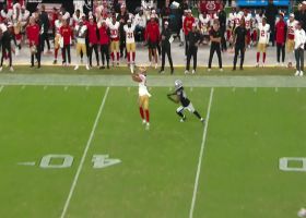 Cameron Latu corrals Brandon Allen's loft for 24-yard gain