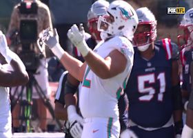 Dolphins DE Zach Sieler overwhelms Patriots' blockers to sack QB Jacoby Brisset