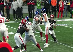 Elliss bends the edge for a strip-sack fumble on Lock