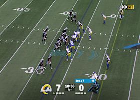 Young's 15-yard pass goes to Jalen Coker on comeback route vs. Rams