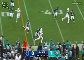 Jones' first completion goes to Pittman Jr. for 16 yards