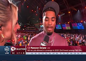 Mansoor Delane reacts to the Chiefs trading up to select him in the 2026 NFL Draft