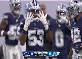 James Houston chases down Goff for a 10-yard sack on third-down