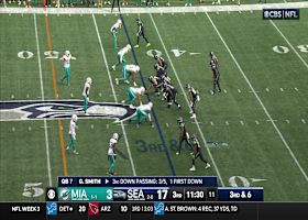 Calais Campbell celebrates sack of Smith with a step-back jumper