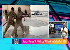 Vikings RB Aaron Jones Sr. and Super Bowl Champ Vince Wilfork join 'Super Bowl Live' on behalf of USO
