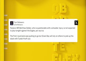 Pelissero: Matthew Golden (shoulder) is ruled out in Week 10 'MNF' vs. Eagles | 'NFL Fantasy Live'