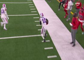 Khalil Shakir stutter steps up the sideline following major YAC pick up