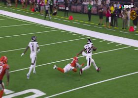 Cam Akers’ stiff-arm strength is formidable on 13-yard run vs. Bears