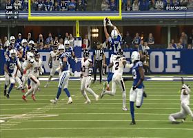 Alec Pierce absorbs considerable contact from Bullock on leaping 18-yard catch