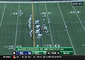 Breece Hall's spin move on 16-yard rush places Jets on IND 10-yard line