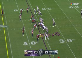 Justin Simmons breaks up Dobbs' sideline throw to Hockenson